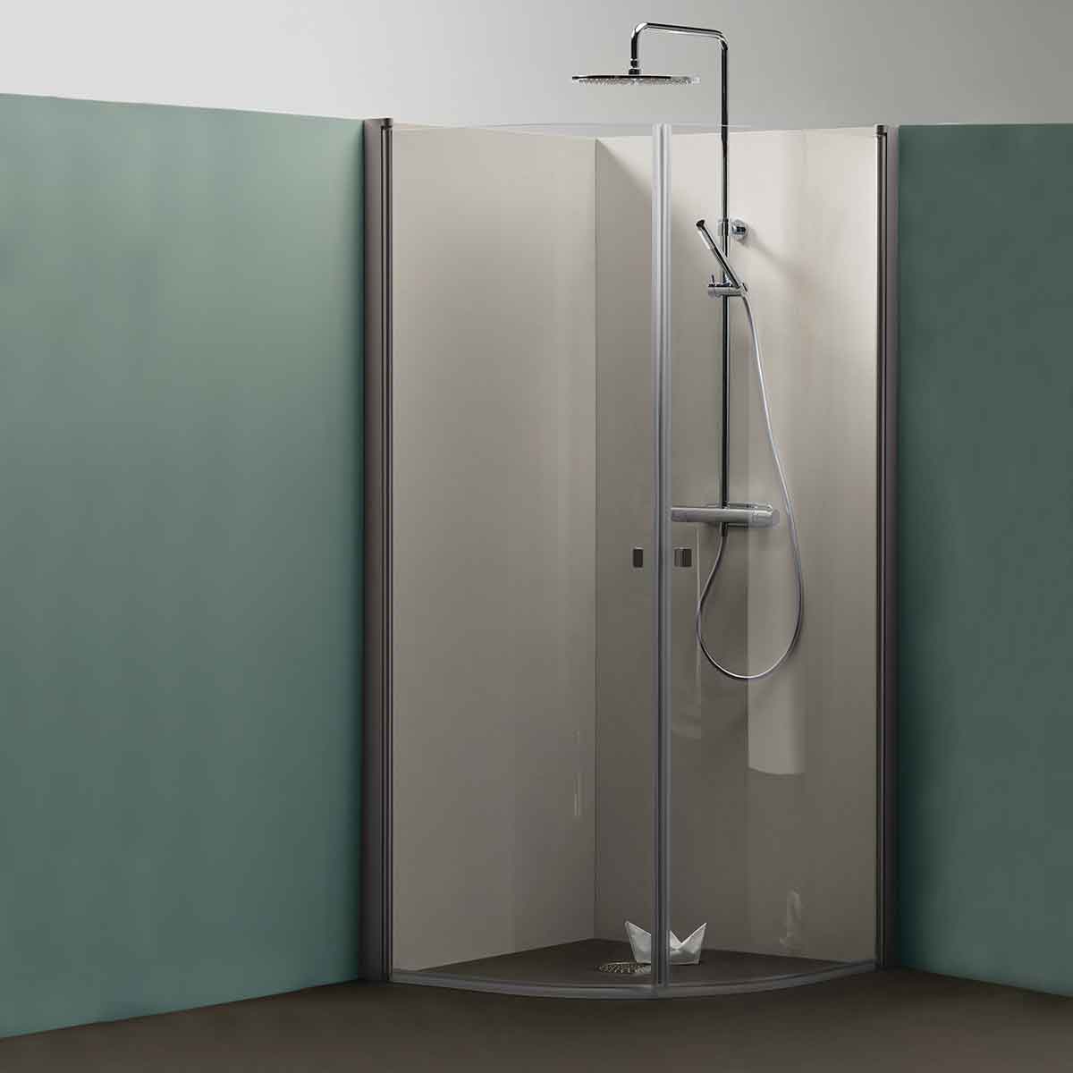 Dusjhjørne Hafa Igloo Pro Round 70x100 Klart glass Aluminium