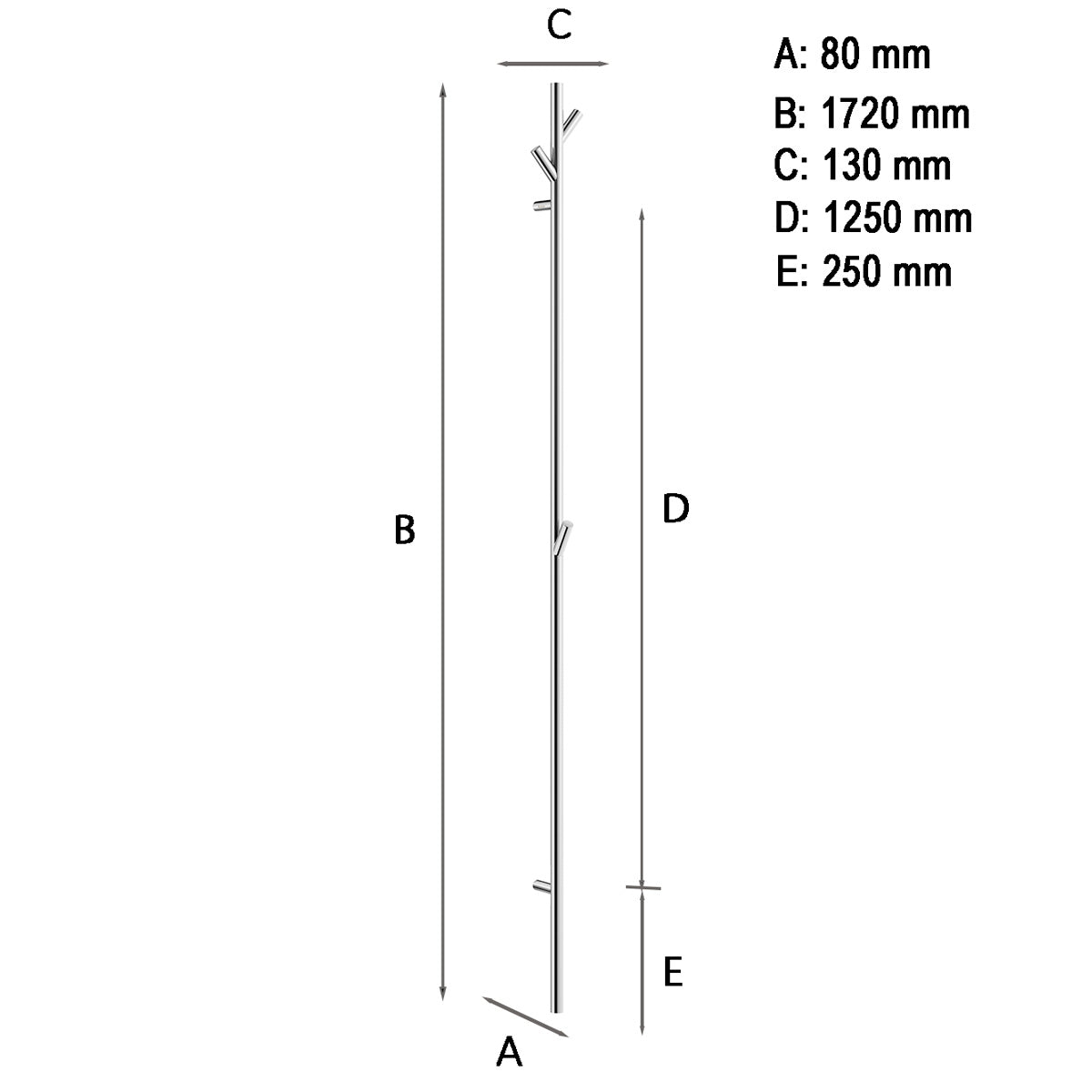 Henger Vertikal Smedbo Outline Rustfritt Polert