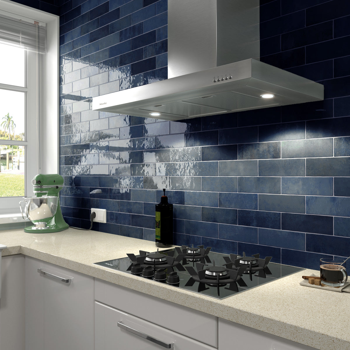 Prøvebit Veggflis Creativa Colonial Blue Blank 6,5x20