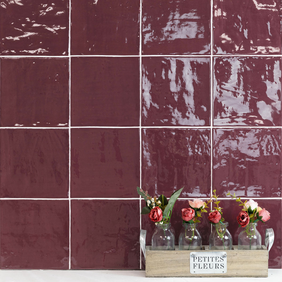 Veggflis New Country Bordeaux Blank 15x15