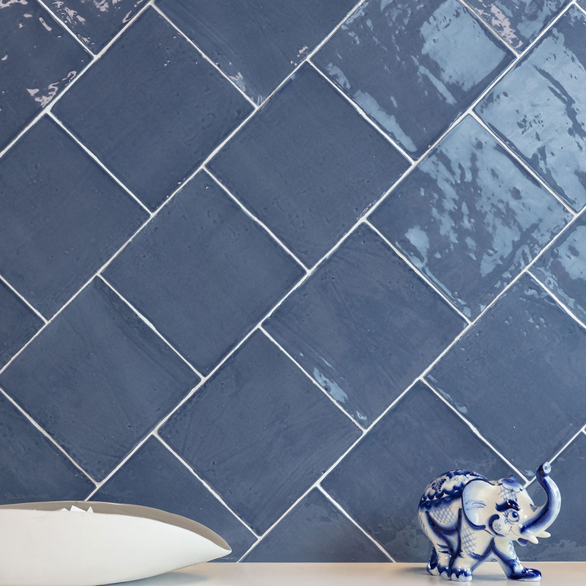 Veggflis New Country Deep Blue Blank 15x15