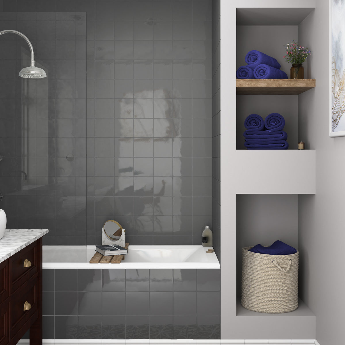 Prøvebit Veggflis Vision Dark Grey Blank 15x15