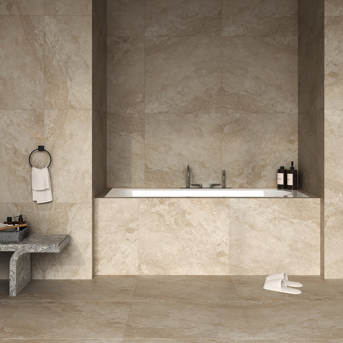 Prøvebit Gulvflis Marais Beige Marmor Matt 60x60