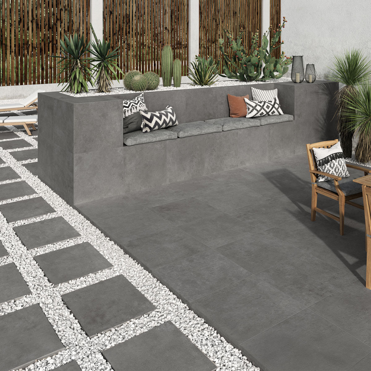 Prøve Utendørs gulvflis Crassana Graphite 60x90 20mm