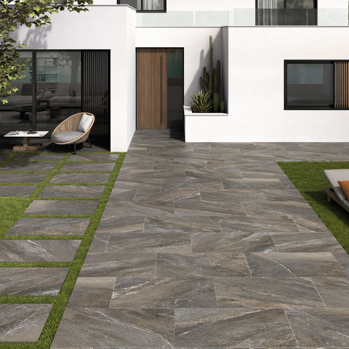 Prøve Utendørs gulvflis Sakhir Natural 60x60 20mm