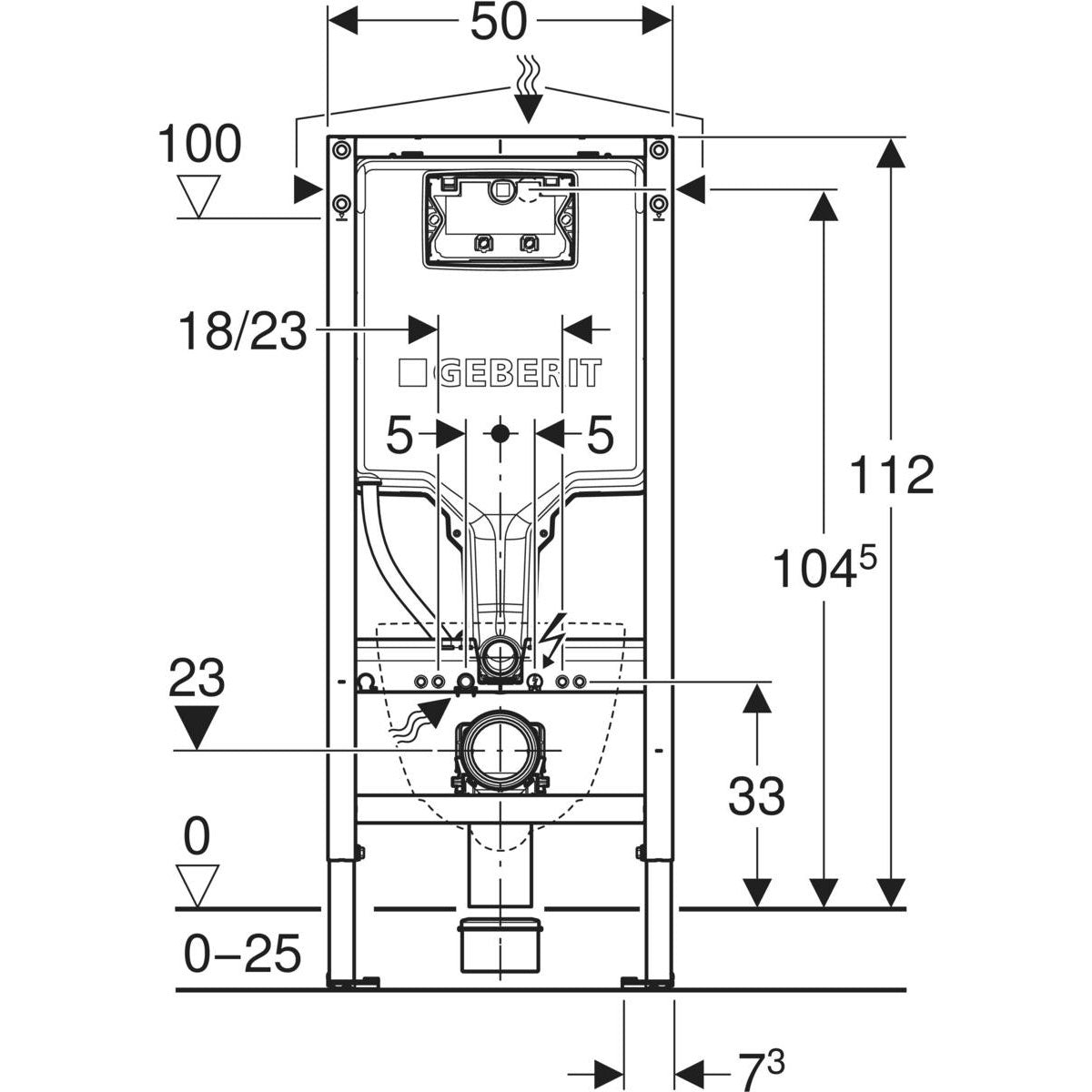WC-element Geberit Duofix SAWA Sigma H112