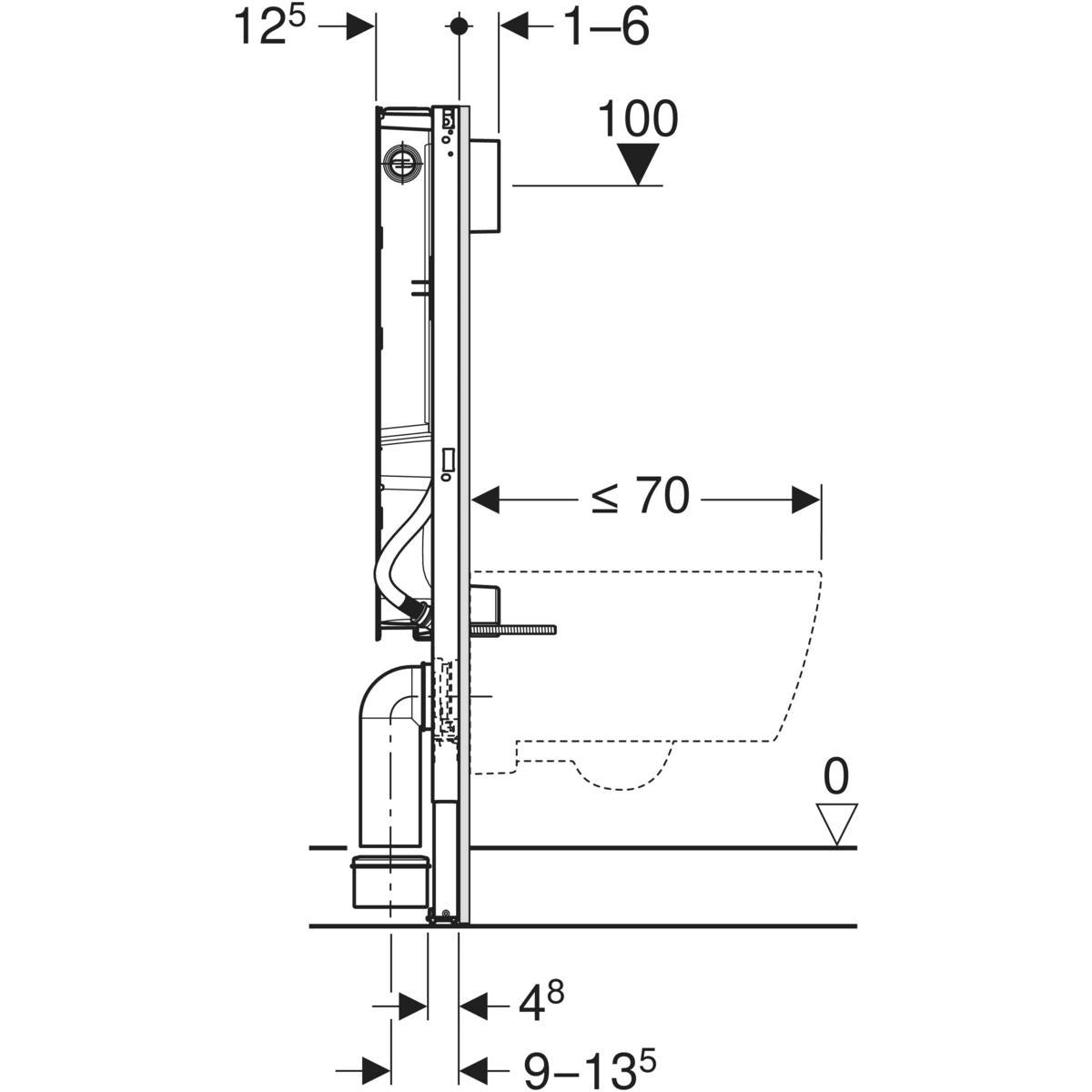 WC-element Geberit Duofix SAWA Sigma H112