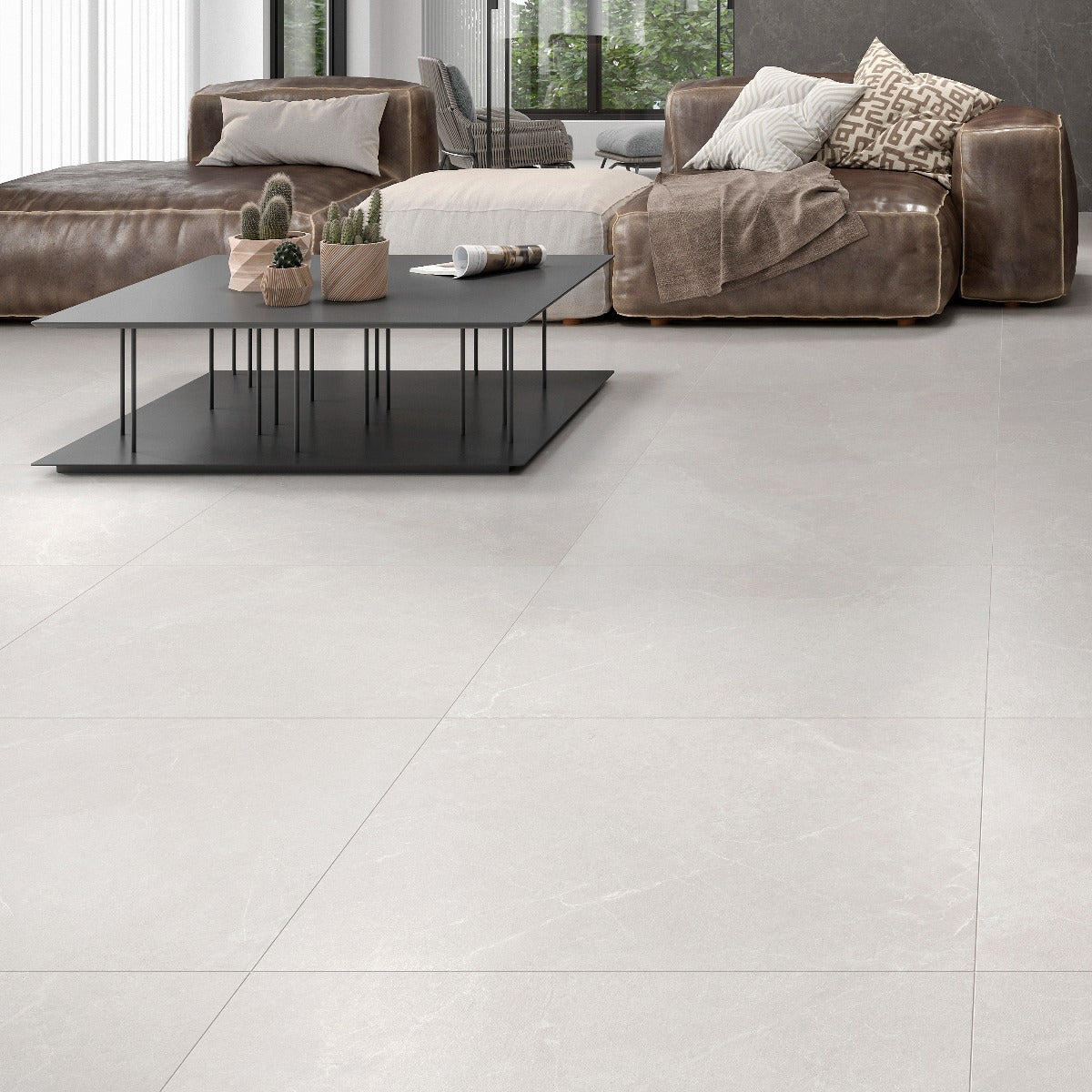 Gulvflis Storm White 90x90