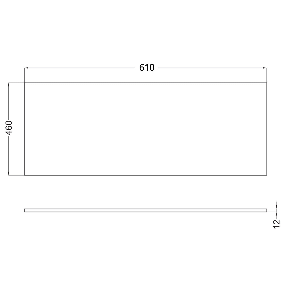 Benkplate Solid Surface Tenfors 60x45 cm Svart Matt