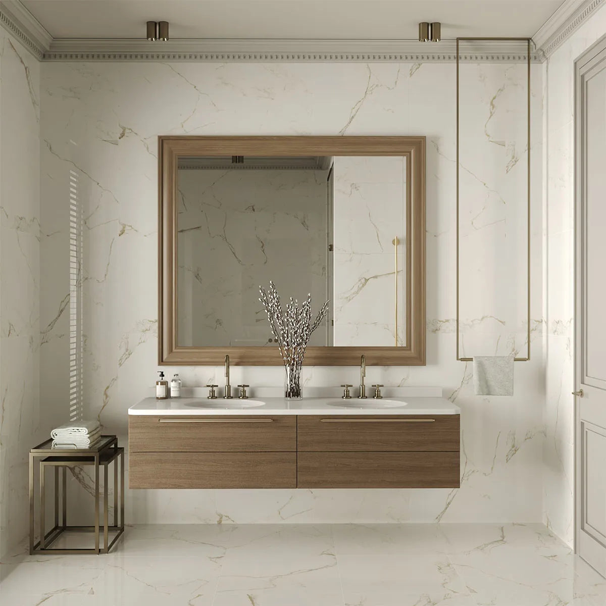 Gulvflis Carrara Gold Marmor Blank 60x60