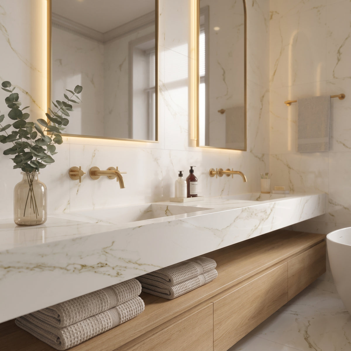 Gulvflis Carrara Gold Marmor Blank 60x60