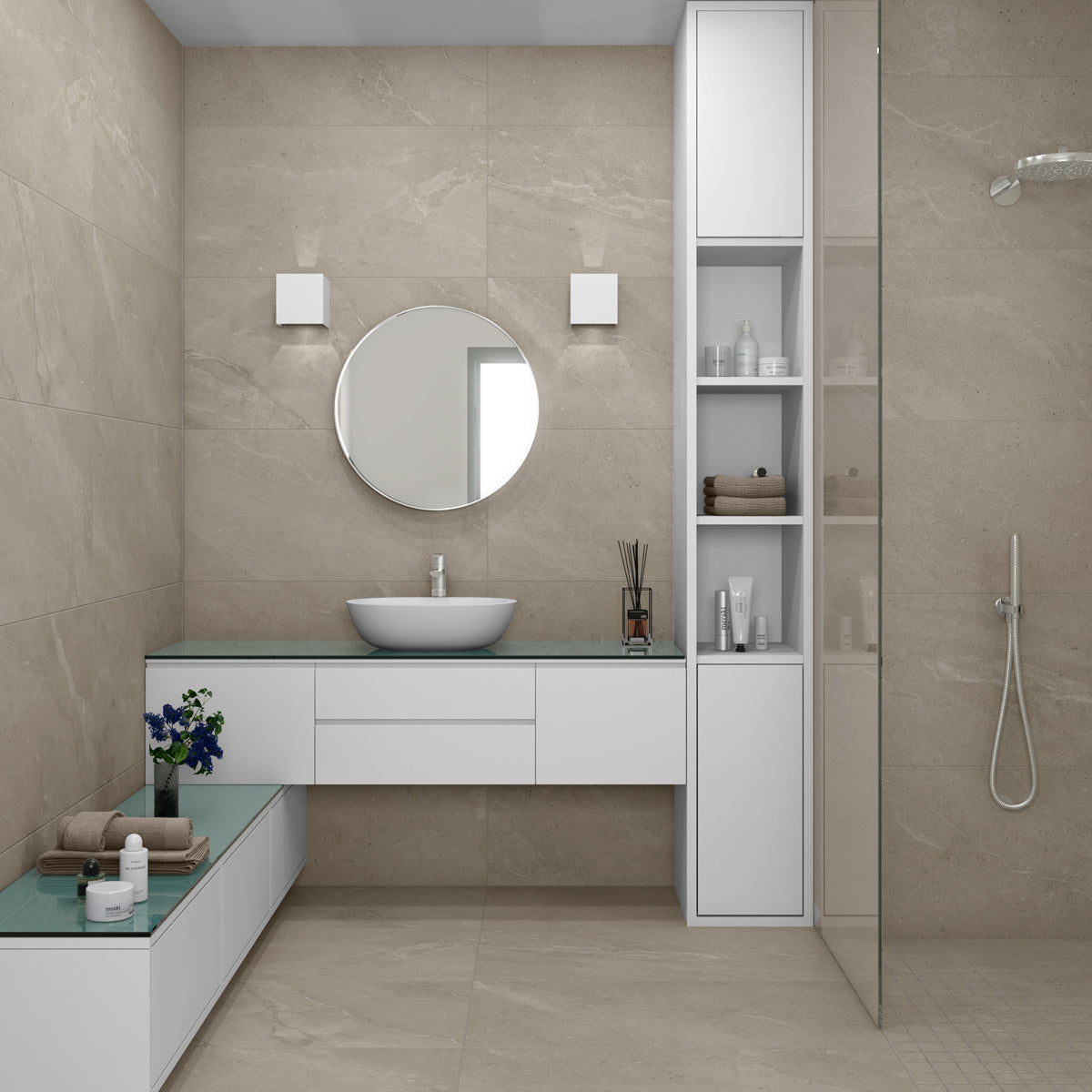 Gulvflis Ölandskalksten Varm Beige Marmor Matt 60x60