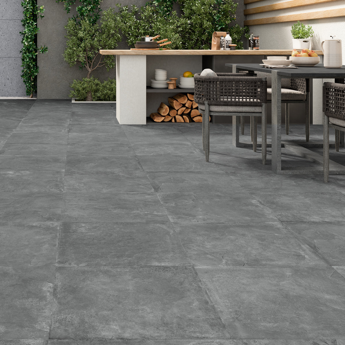 Gulvflis Merlot Skiffer Graphite Matt 60x120