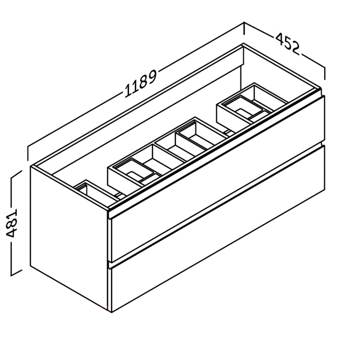 Servantskap 120 cm Tenfors Norrvik Valnøtt