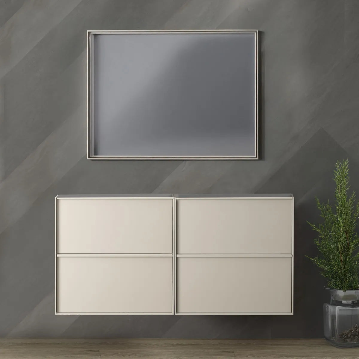 Servantskap 120 cm Tenfors Nordlig Beige Mink 4 skuffer
