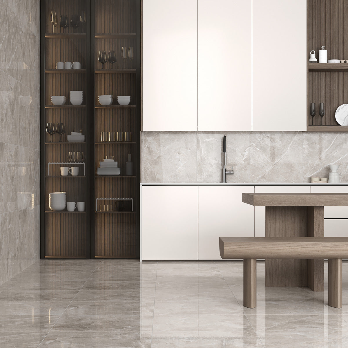 Gulvflis Pulpis Mid Grey Marmor Blank 60x60