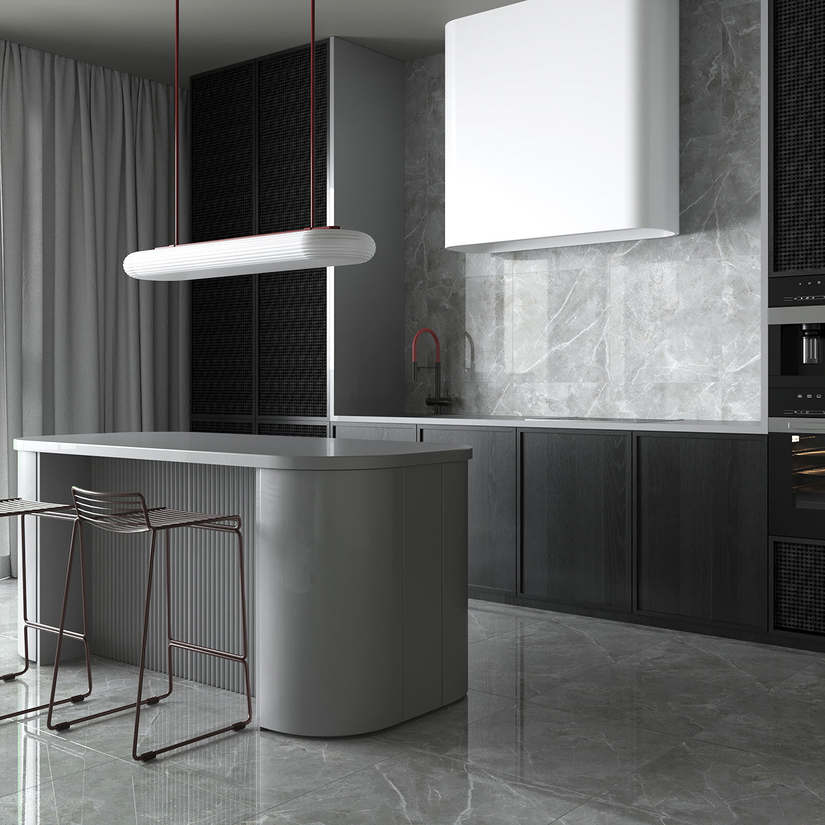 Gulvflis Pulpis Dark Grey Marmor Blank 60x60