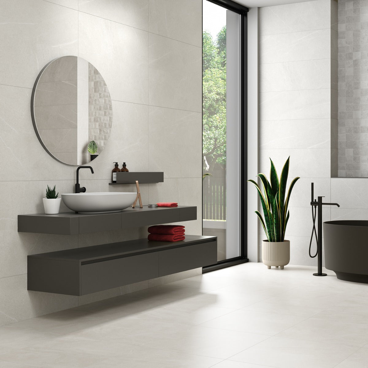 Gulvflis Bellevue White Marmor Matt 75x75