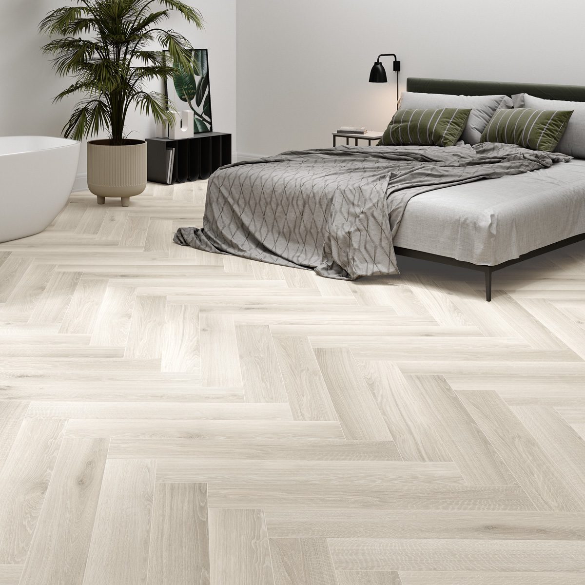 Prøvebit Parkettflis Civic White Matt 15x90