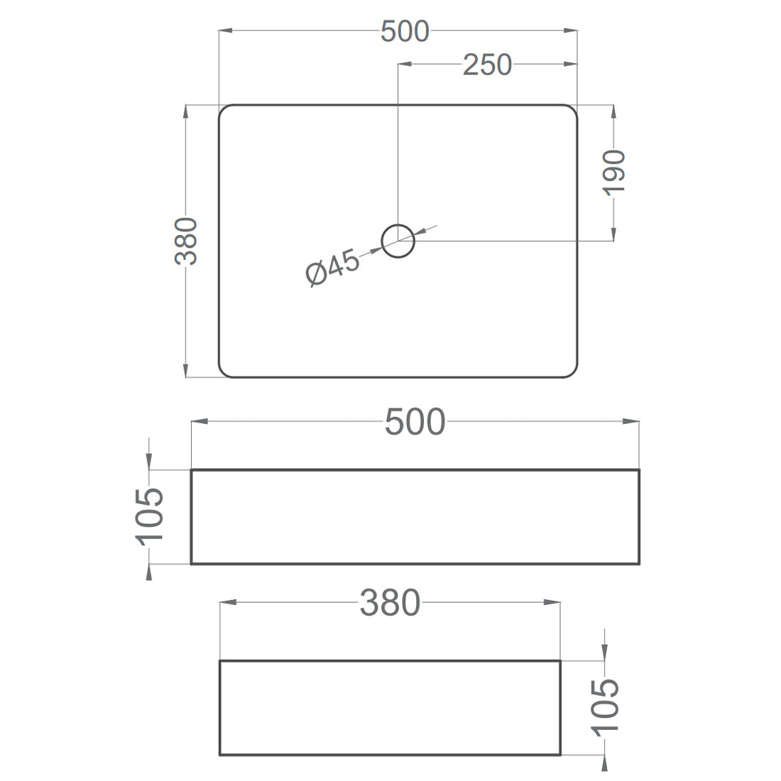 Frittstående Servant Tenfors Estambul 50x38 cm Hvit Blank