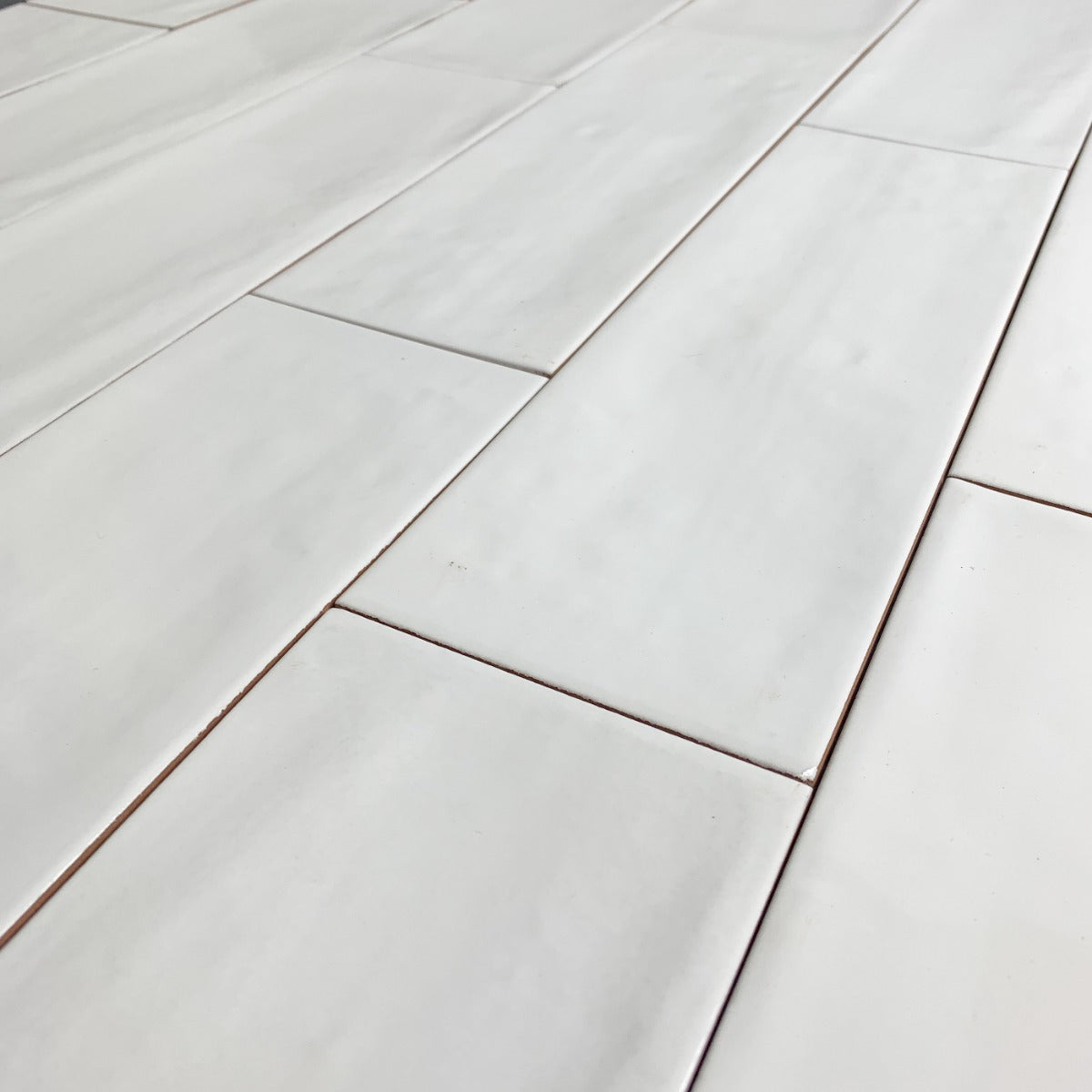 Veggflis Rustico Hvit Blank 10x30