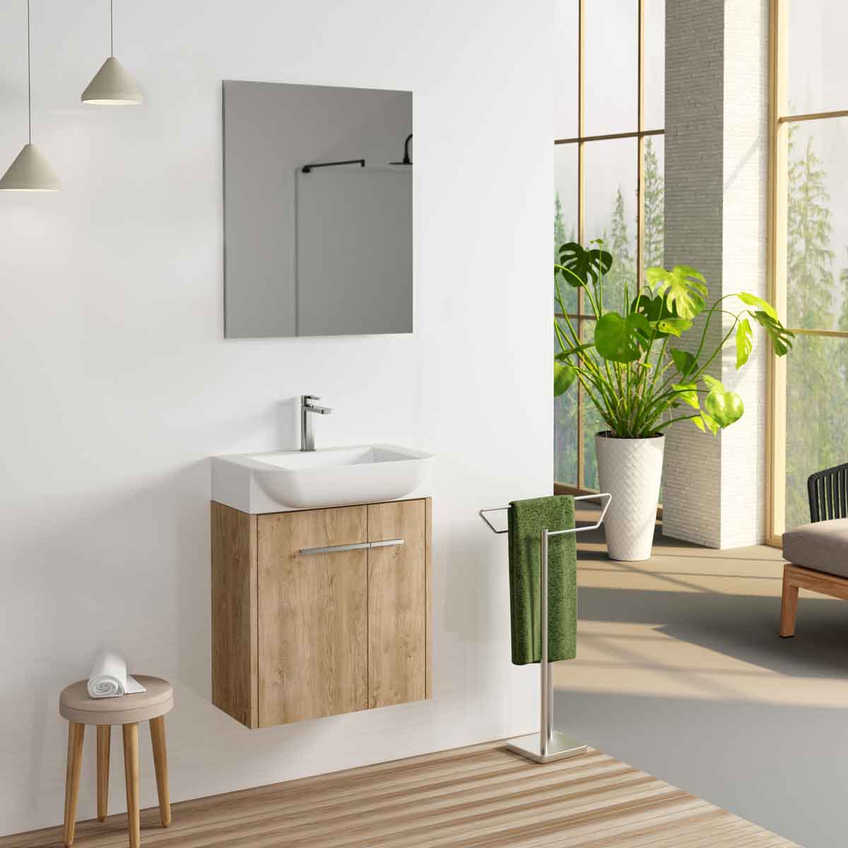 Prøve Baderomsmøbel Set Tenfors Kompakt 55 cm Eik