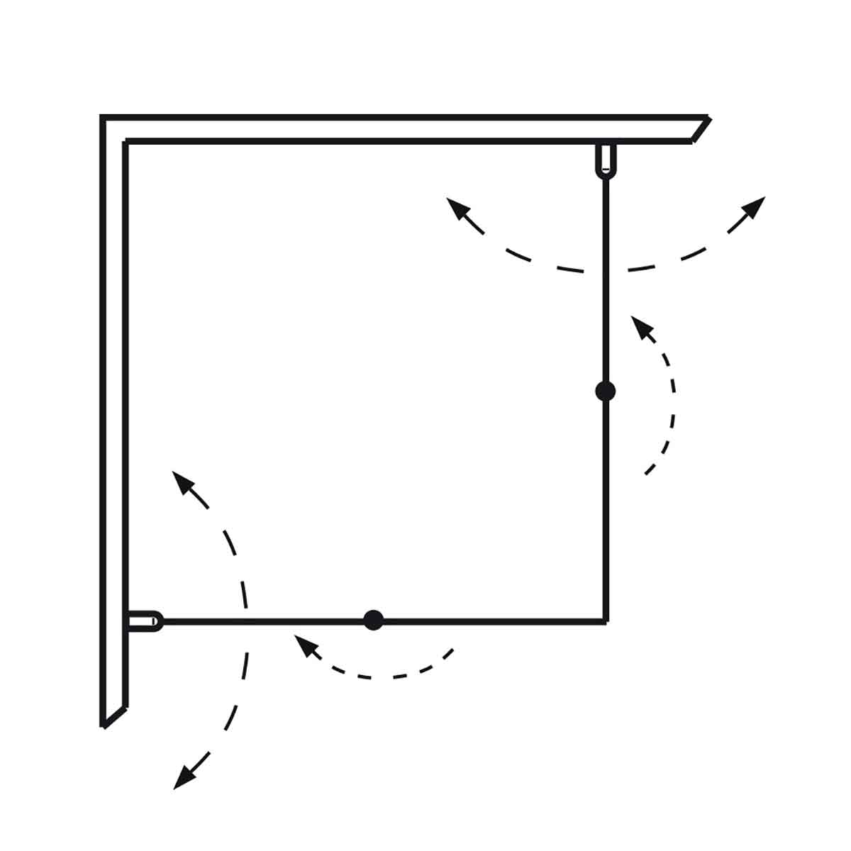 Dusjhjørne Hafa Igloo Pro Fold 80x80 Klart glass Svart