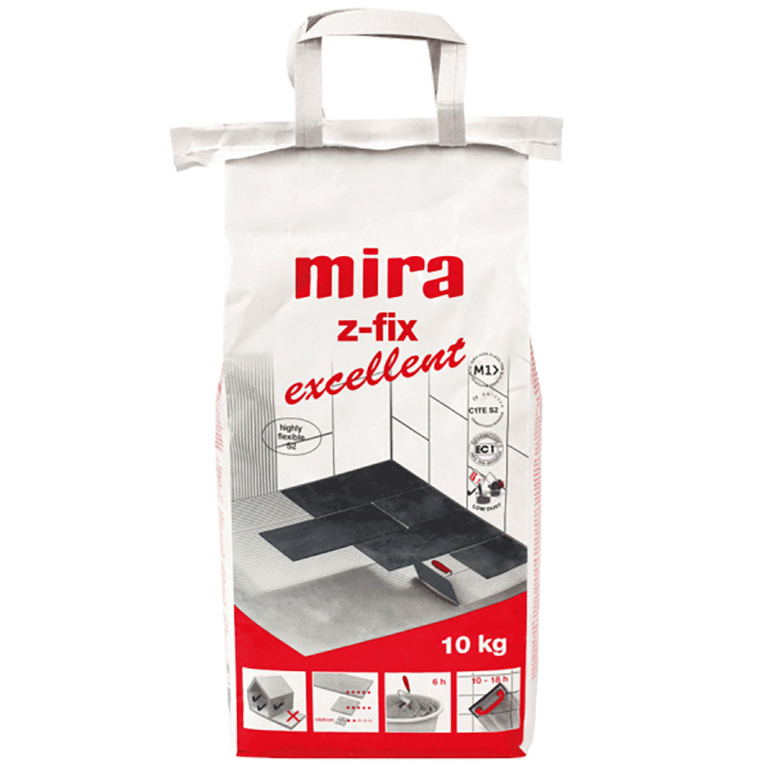 Flislim Mira Z-fix Excellent Hvit Støvredusert 10 kg