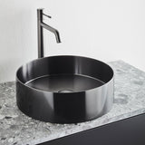 Frittstående servant Hafa Circle Steel børstet svartkrom