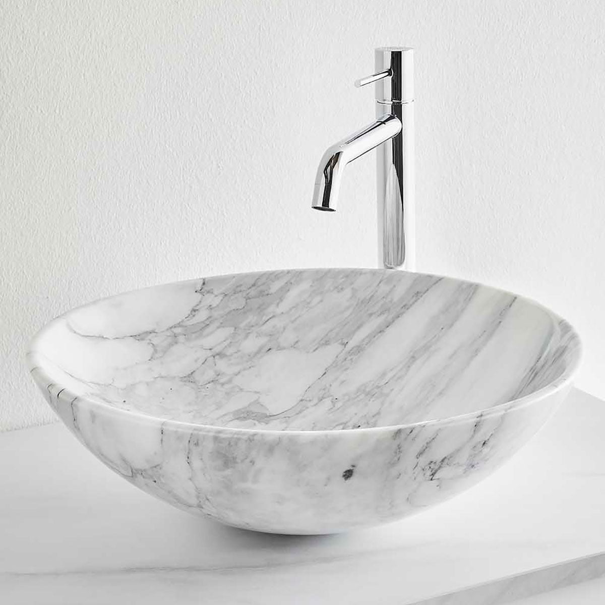 Frittstående servant Noro Marble hvit