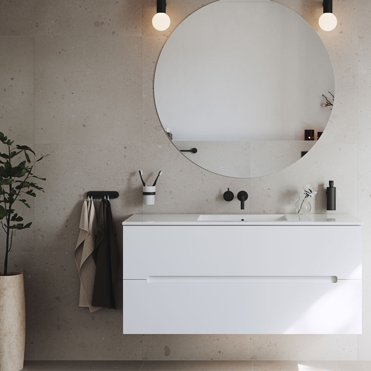 Kroklist, 4 kroker Smedbo Home Svart Matt