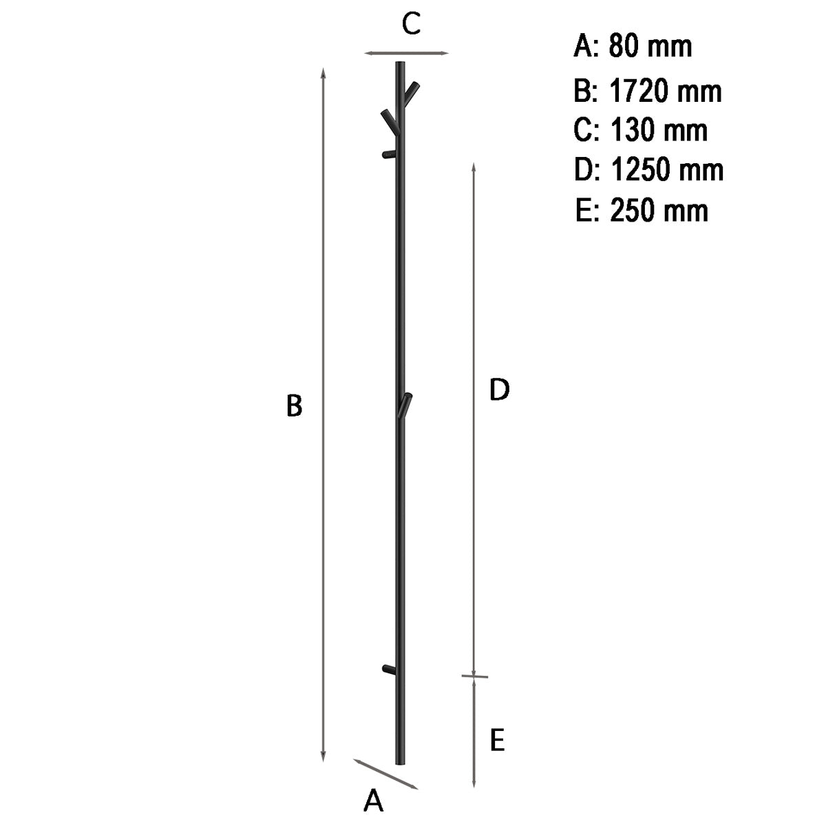 Henger Vertikal Smedbo Outline Svart Matt