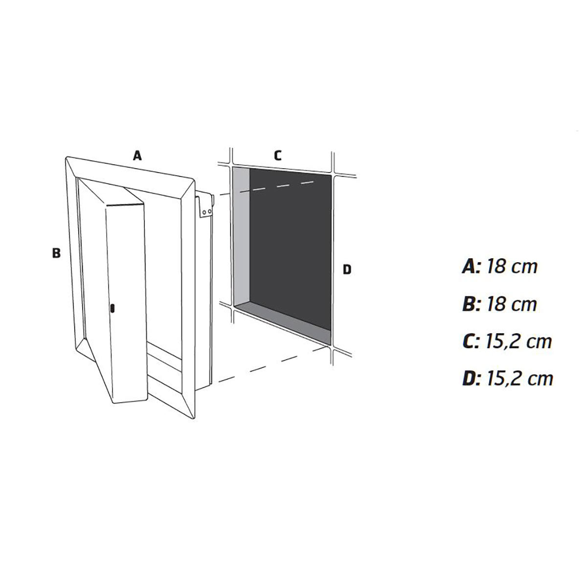 Inspeksjonsluke Push Black 15