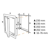 Inspeksjonsluke Push White 200x200 mm