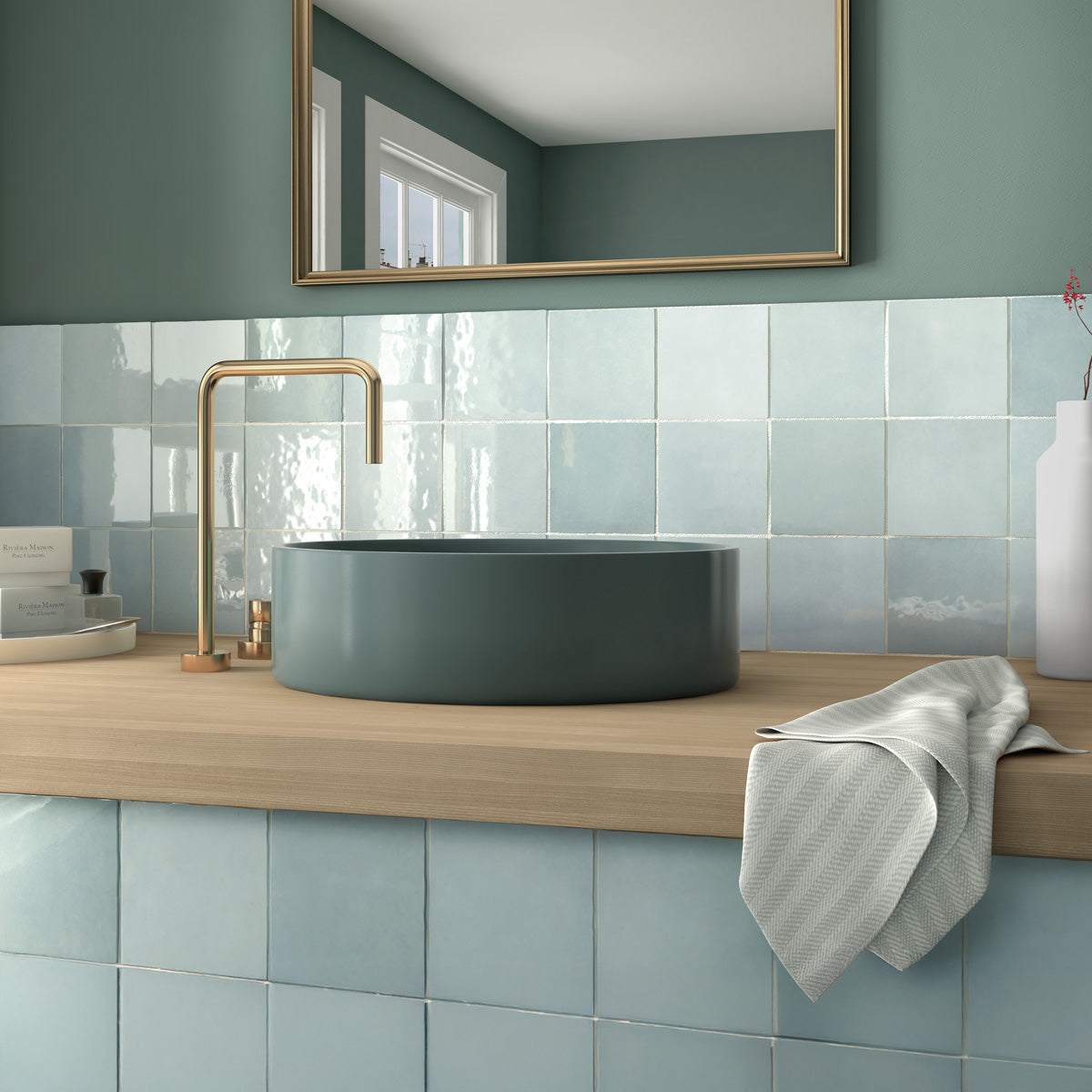 Prøvebit Veggflis Creativa Aqua Blank 13,2x13,2