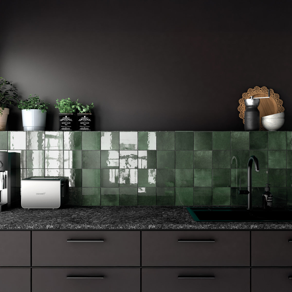 Veggflis Creativa Moss Green Blank 13,2x13,2
