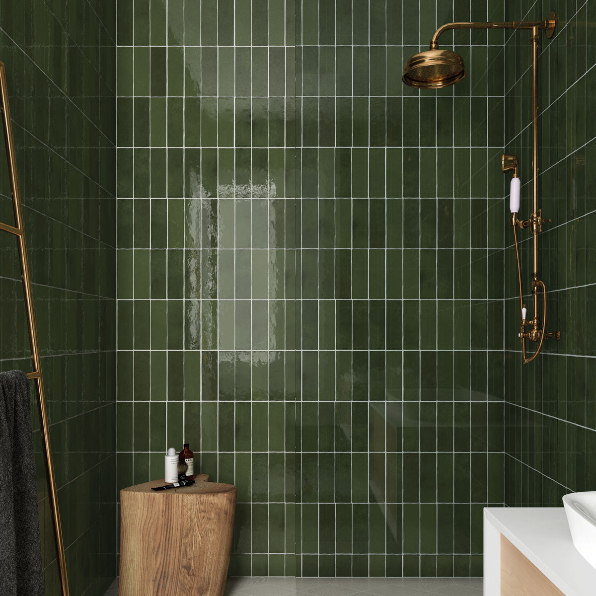 Prøve Gulvflis La Riviera Botanical Green Blank 6,5x20