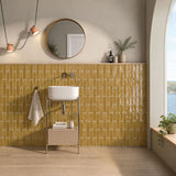 Prøve Gulvflis Materika Rund Amber Blank 5x25