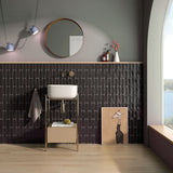 Prøve Gulvflis Materika Rund Black Blank 5x25