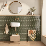 Prøve Gulvflis Materika Rund Green Blank 5x25