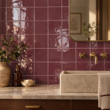 Prøve Gulvflis New Country Bordeaux Blank 15x15