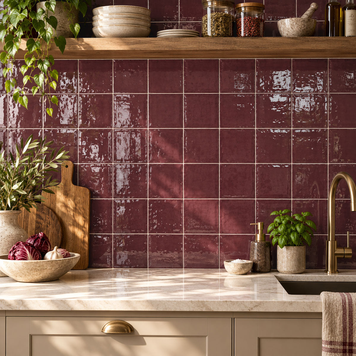 Veggflis New Country Bordeaux Blank 15x15  
