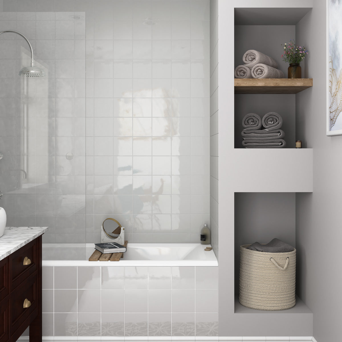 Prøvebit Veggflis Vision Light Grey Blank 15x15