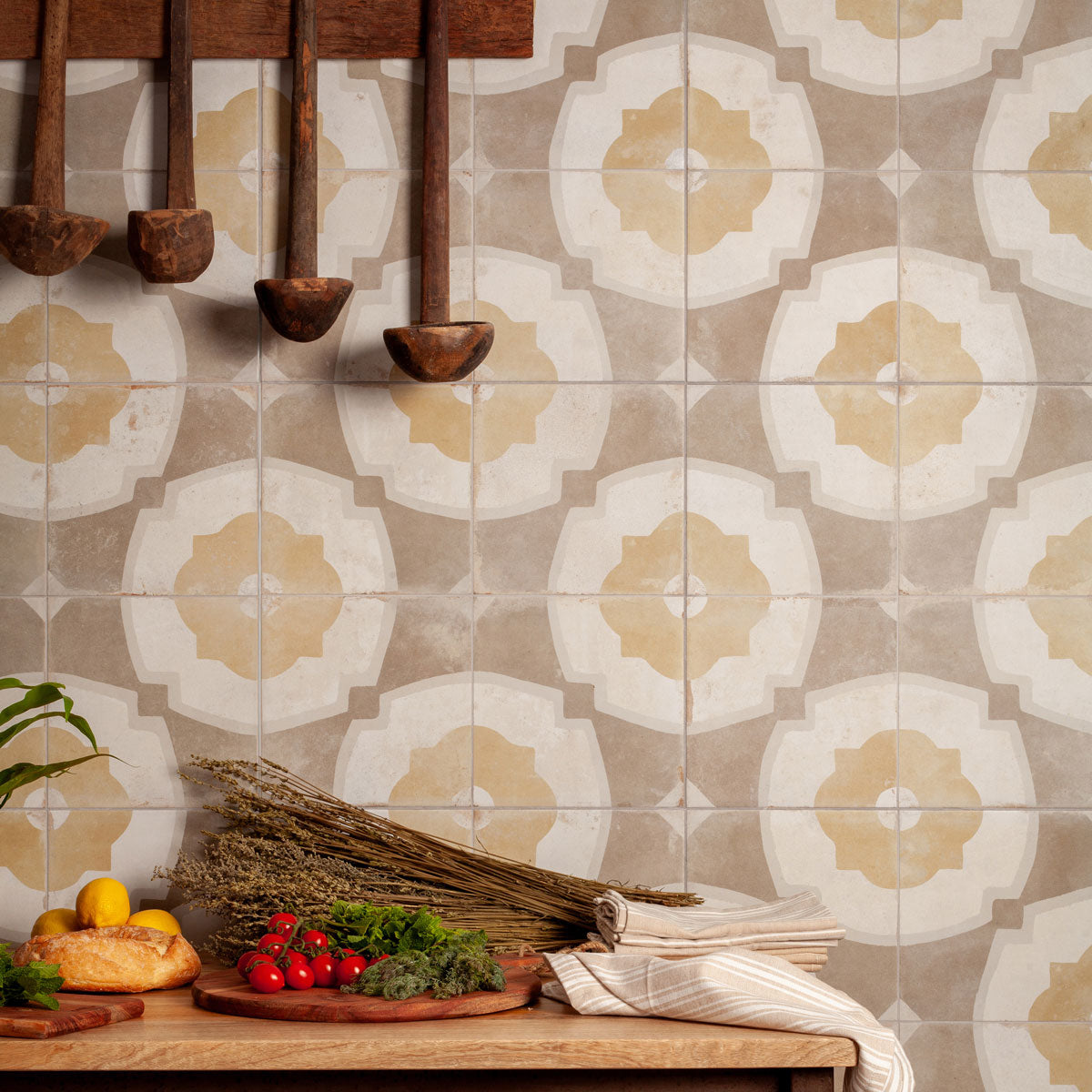 Gulvflis FS Farfalla Mustard 45x45