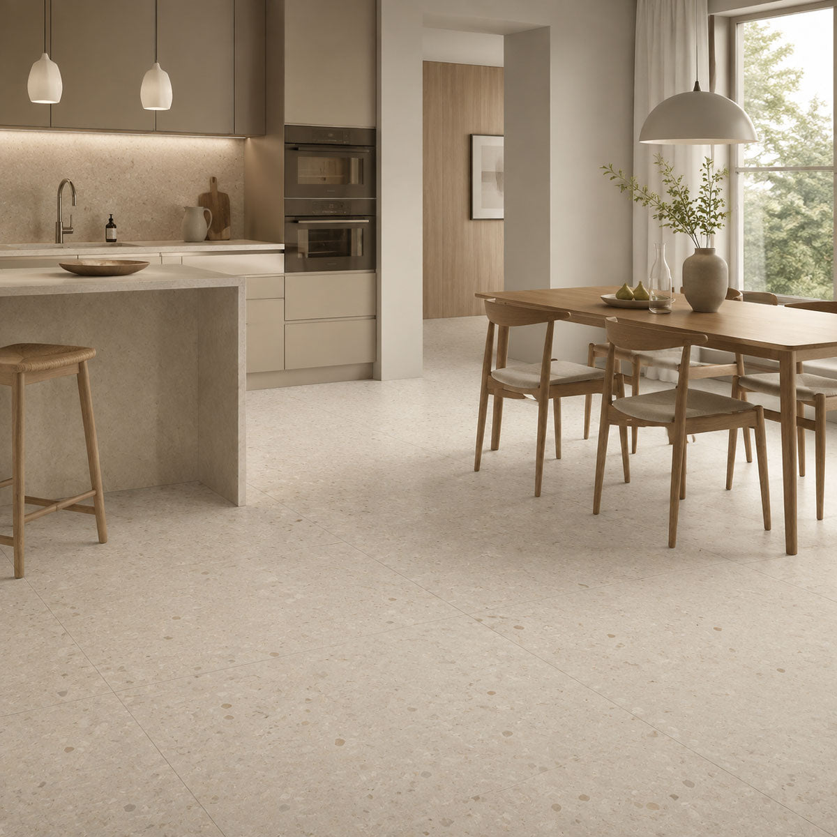 Gulvflis Oikos Terrazzo Beige Matt 100x100