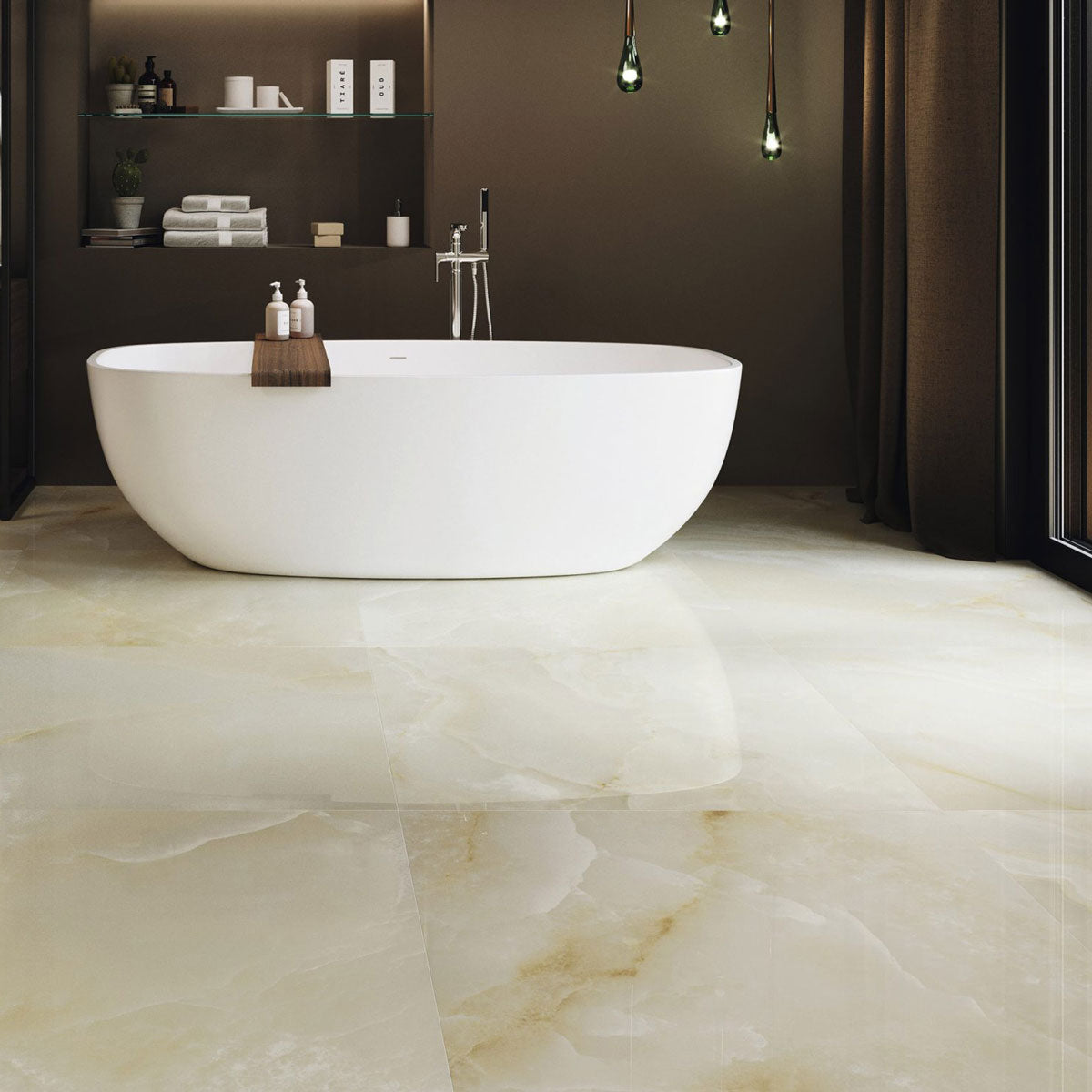 Gulvflis Onix Beige Marmor Blank 90x90