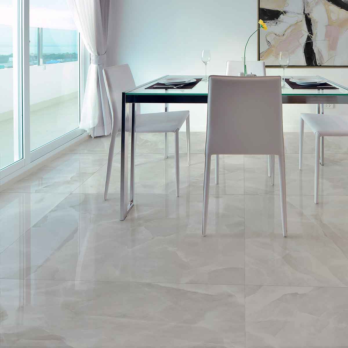 Gulvflis Onyx White Marmor Blank 60x60