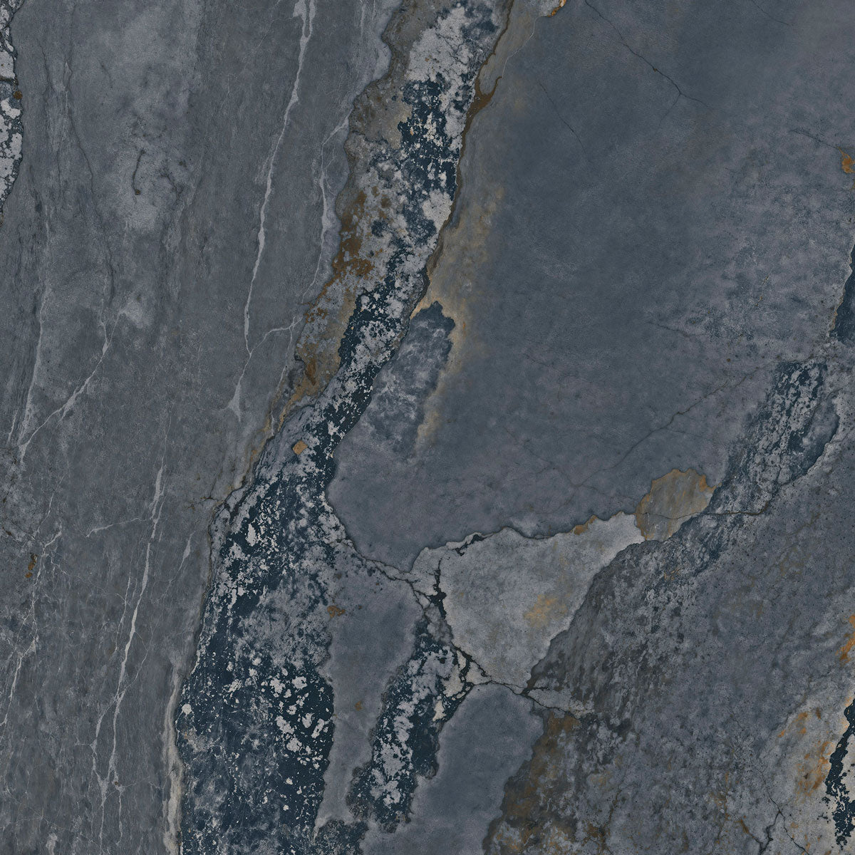 Gulvflis Planet Blue Metal Shine 120x120