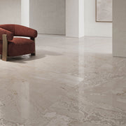 Gulvflis Planet Cream Metal Shine 120x120
