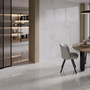 Gulvflis Planet White Metal Shine 90x90